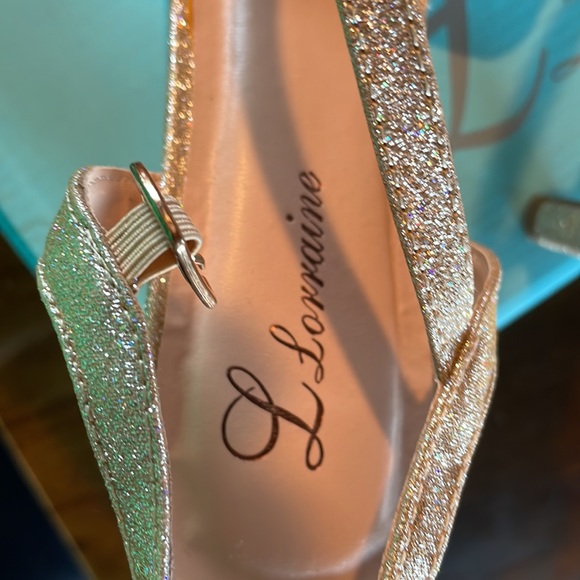 Lauren  Lorraine, style #Vanessa gold sequins,sparkling with a two inch heel - Picture 4 of 11